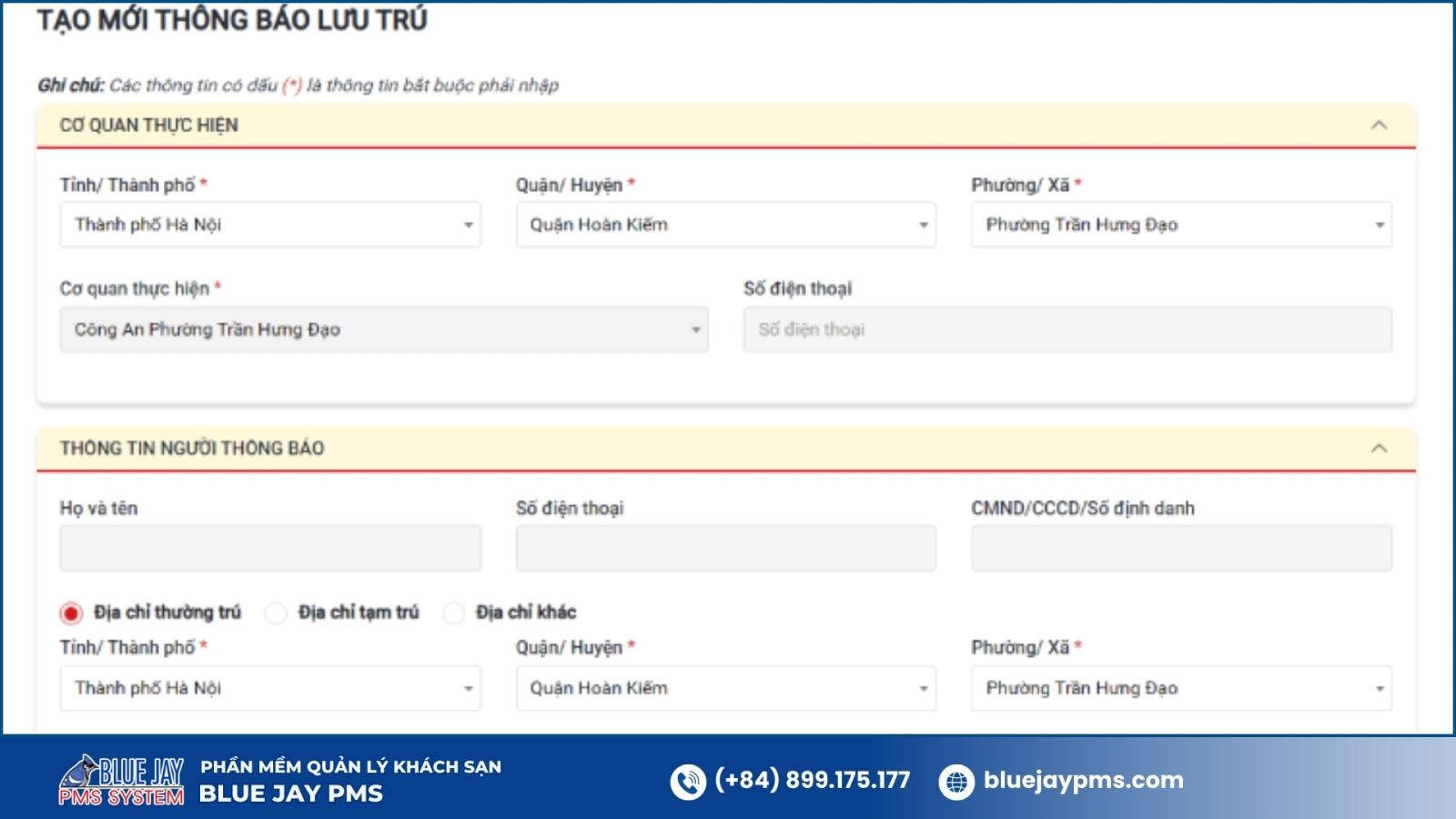  khai báo lưu trú khách sạn
